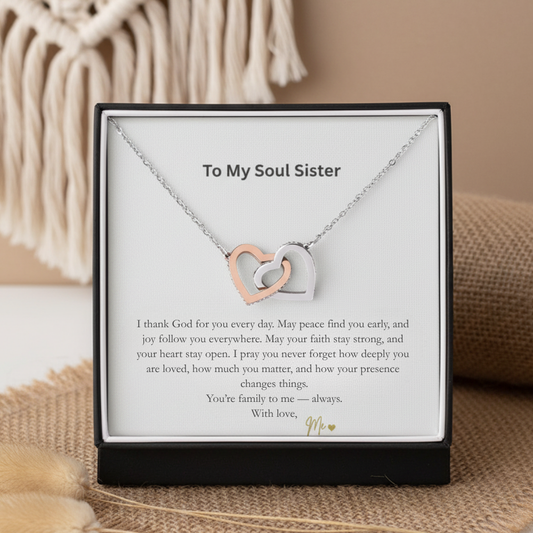 To My Soul Sister | Prayer of Friendship and Faith Necklace