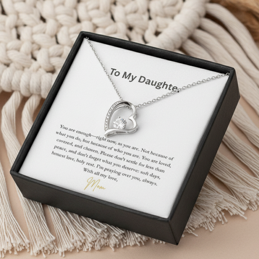 To My Daughter – You Are Enough | Heart Necklace from Mom