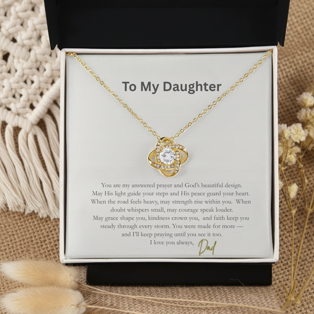 To My Daughter – From Dad | Prayer of Strength and Grace Necklace