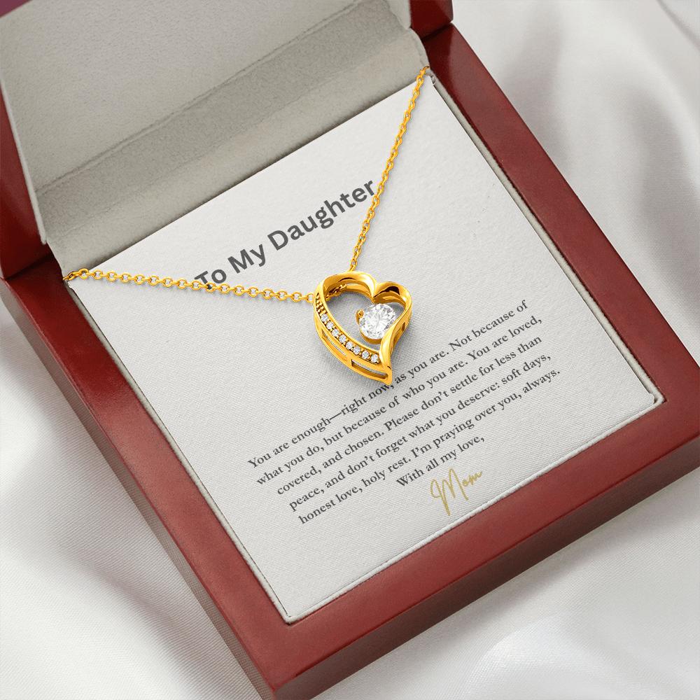 To My Daughter – You Are Enough | Heart Necklace from Mom