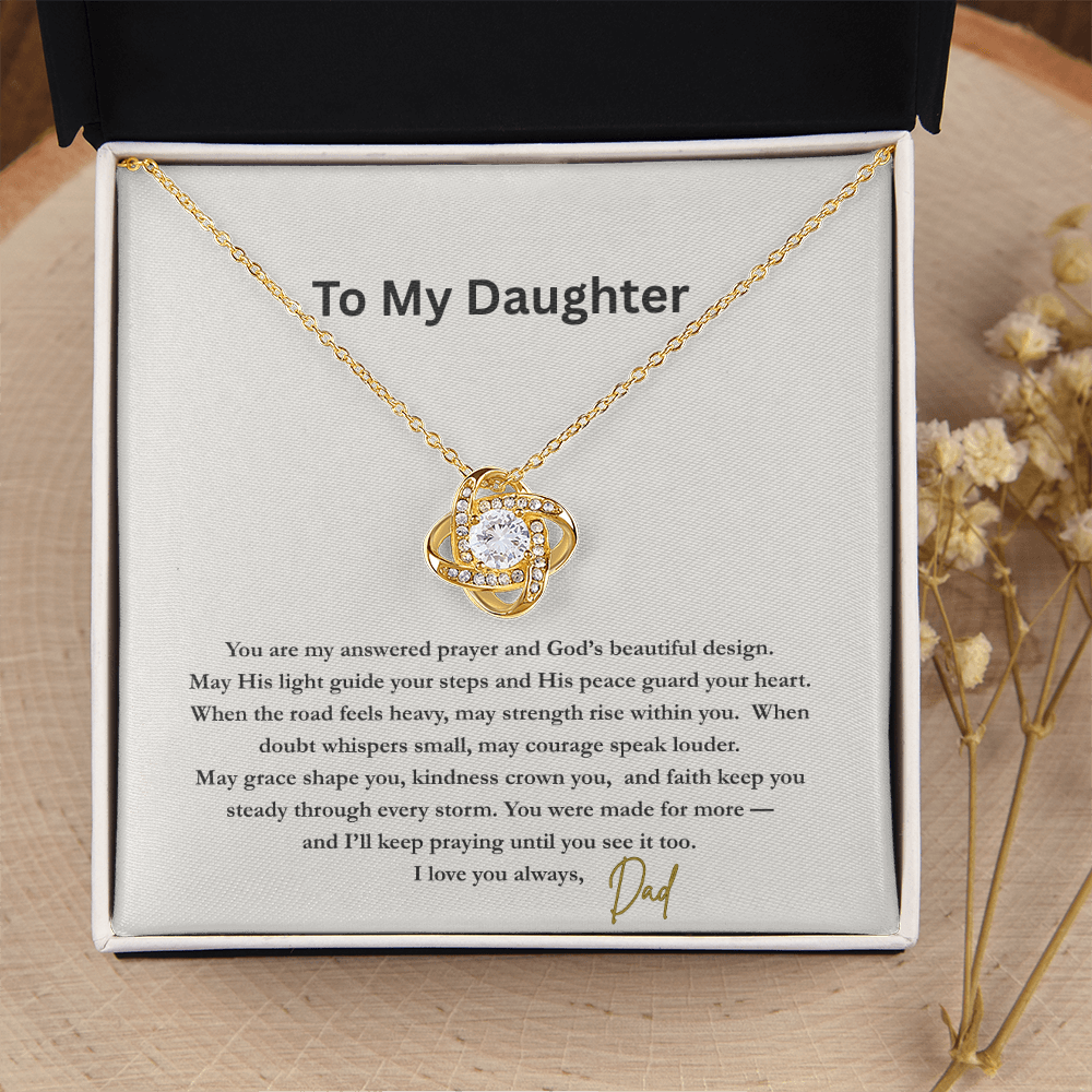 To My Daughter – From Dad | Prayer of Strength and Grace Necklace
